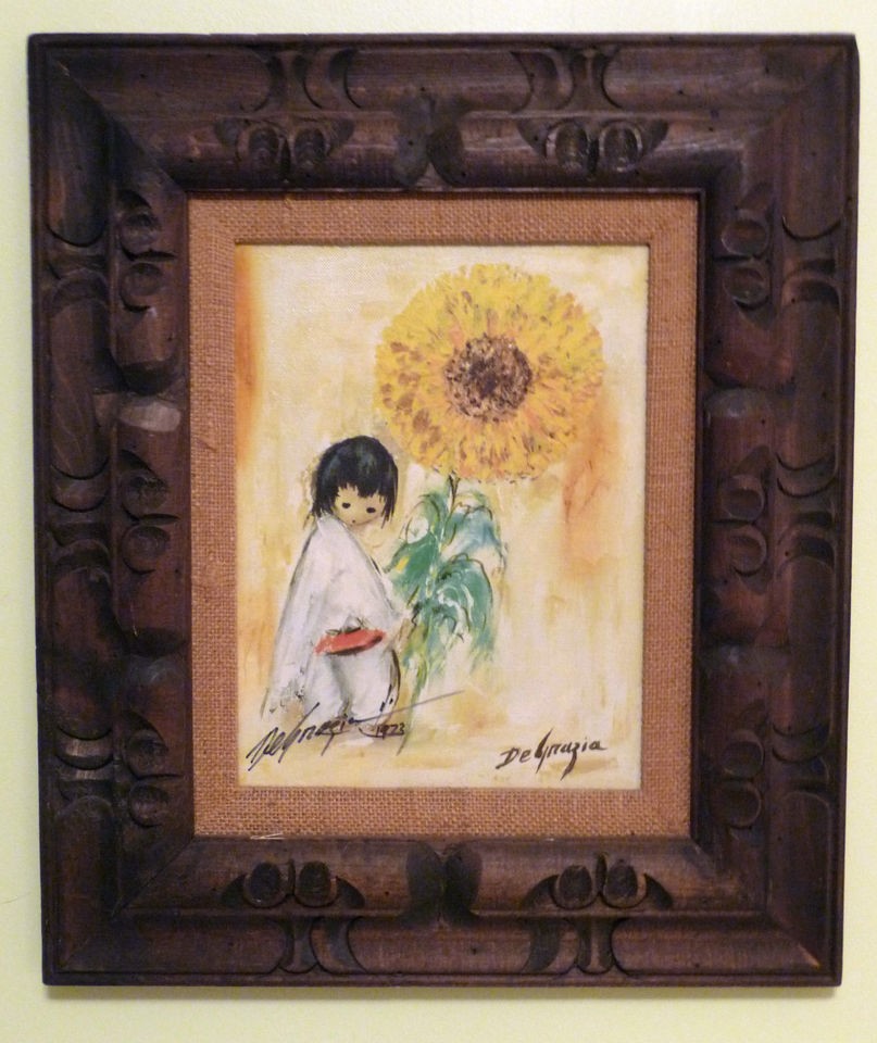 DEGRAZIA SUNFLOWER BOY SIGNED   Framed