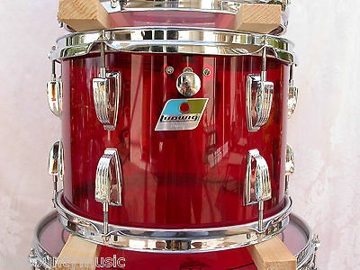 RARE 1978 LUDWIG 13 RED VISTALITE RACK TOM for DRUM SET LOT #K240