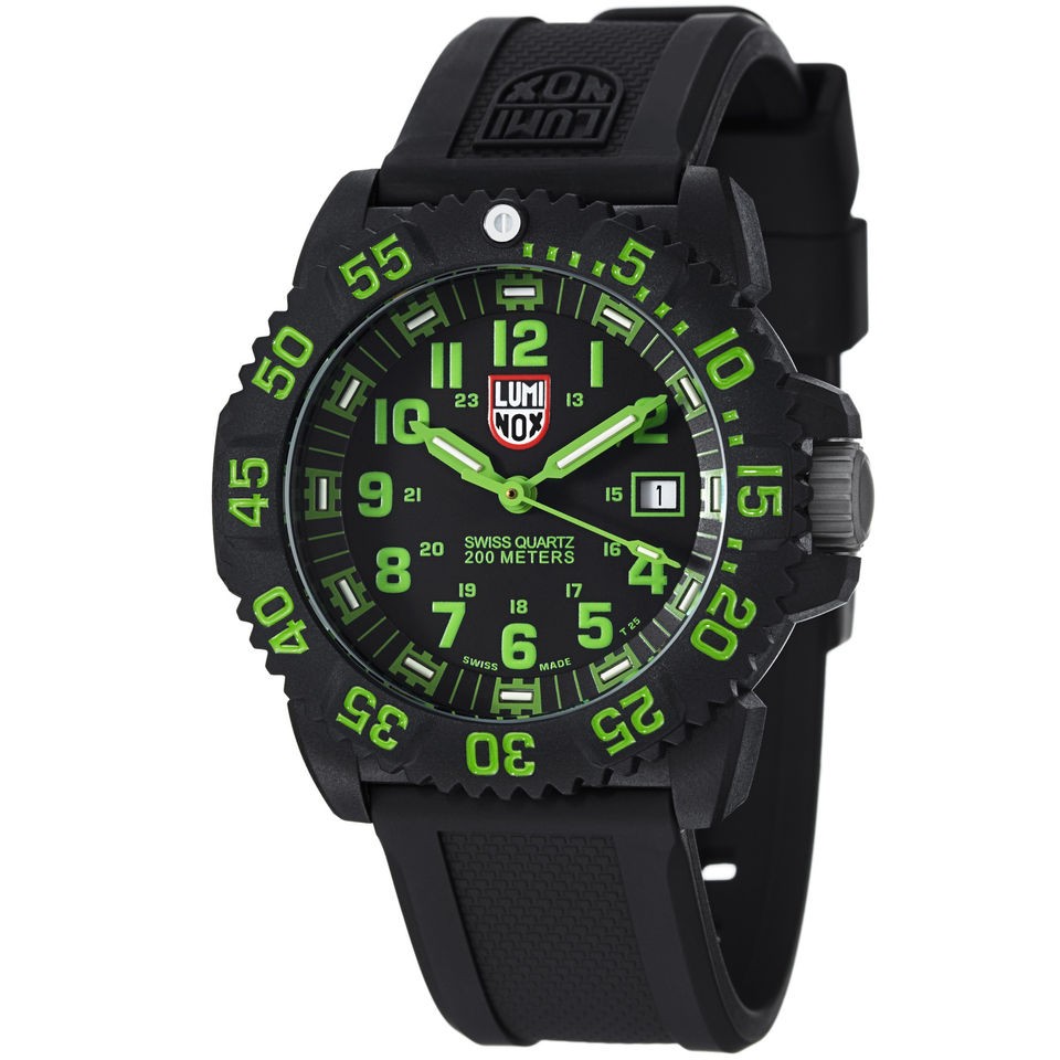 Luminox Mens Color mark Black Dial Black Rubber Strap Quartz Watch 