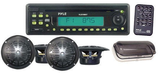 PYLE MARINE AUDIO PLCD7MRKT WATERPROOF AM FM CD PLAYER WITH 4 X 5.25 