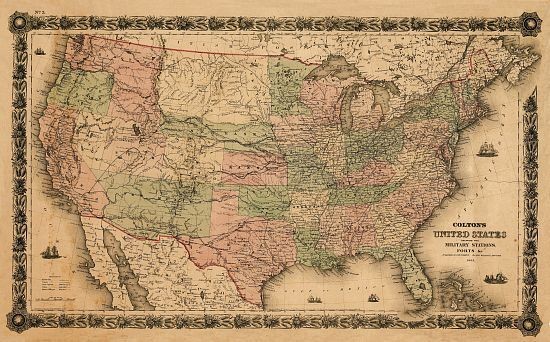 Civil War Coltons United States map