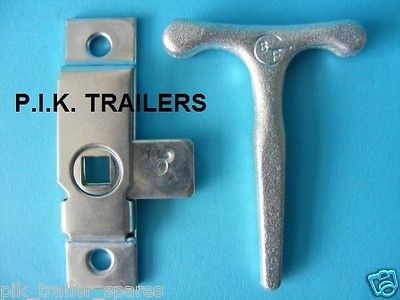 Small Universal Budget Door Latch Lock & Tee T Key for Horsebox # 