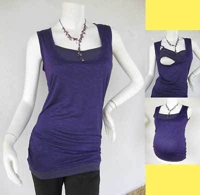 CLEO Maternity Breastfeeding XS/S 8/10 PURPLE Modern Mummy Nursing NEW 