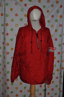 MARLBORO VINTAGE RED L CLASSIC RETRO 90S WINDBREAKER HOODIE PULLOVER 