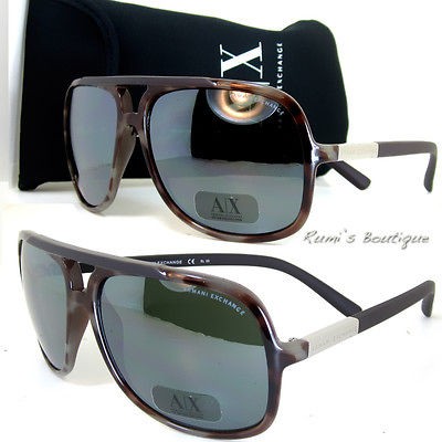 ARMANI EXCHANGE SUNGLASSES Modified Aviator Square Havana Mirror AX230 