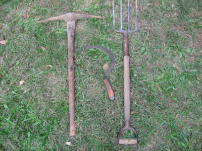 Pic Axe Pitch Fork Sickle Sling Blade Vintage large tools