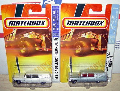 MATCHBOX 63 CADILLAC HEARSE LOT OF 2 COLORS
