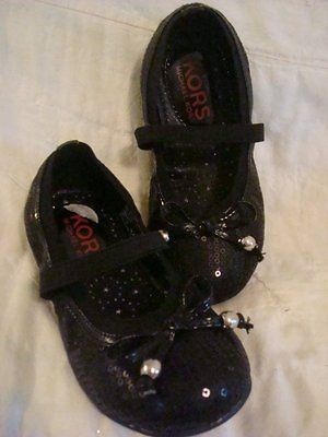 Michael Kors Kids Lil Cora Sequined Black Flats Toddler NEW