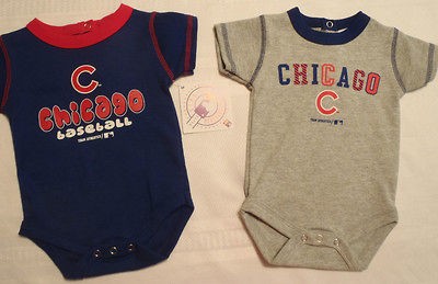 GENUINE MERCHANDISE Chicago Cubs Bodysuit NWT 0 3 3 6 6 9 Month Blue 