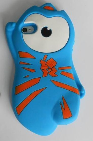   Olympic 2012 Souvenir Mascot Wenlock Union Jack I Phone 4S Case (blue