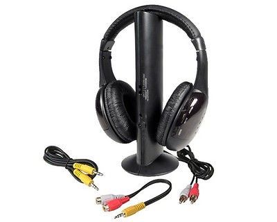 New 5 in 1 Wireless Laptop/Netbook Computer Headphones w/Radio & Mic