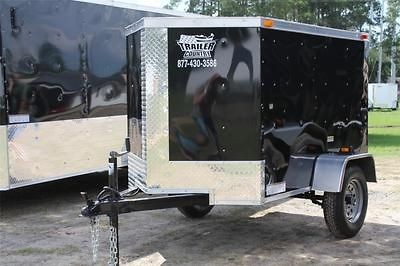 NEW 2013 4x6 4 x 6 V Nosed Enclosed Cargo Motorcycle Bike Trailer