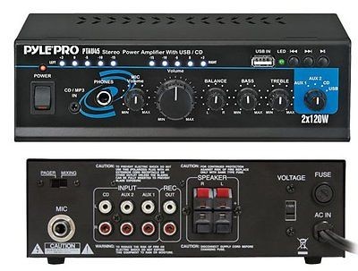 NEW PYLE PTAU45 MINI 2x120W STEREO POWER AMPLIFIER/USB