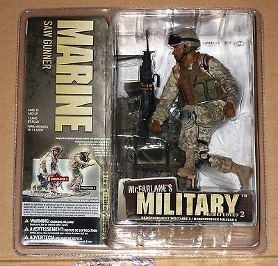 RARE MCFARLANE MILITARY REDEPLOYED SERIES 2 MARINE SAW GUNNER NEW