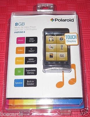 POLAROID PMP282 8 SILVER  MUSIC VIDEO PLAYER TOUCH DISPLAY NIB FREE 