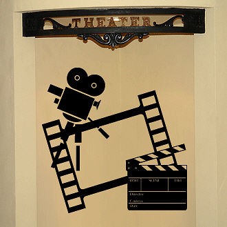 MOVIE THEATRE   Wall Decals Stickers Vinyl Murals Home