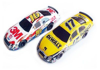   Qty 2 143 Scale Slot Cars Nascar #17 & #16 Dewalt and 3M Brand NEW