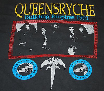 VINTAGE QUEENSRYCHE BUILDING EMPIRES 91 T  SHIRT 1991 1990S XXL 