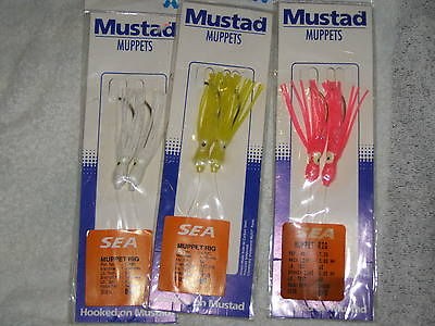 packs MUSTAD SQUID SEA muppet rigs 6/0 HOOKS 60LB DEEP SEA FISHING 