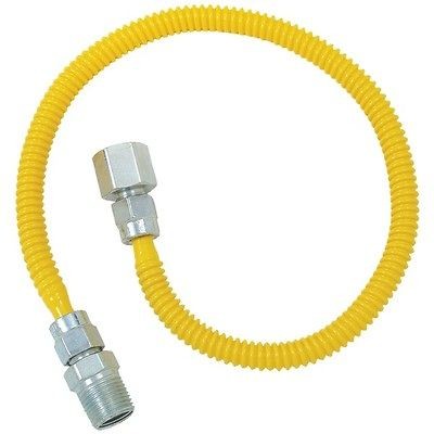 BRASSCRAFT CSSL54 48 GAS DRYER WATER HEATER FLEX LINES 3/8OD 1/2 FIP 