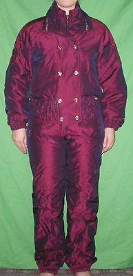   Piece Suit Womens 10 Purple Metalic Vintage Retro Snowboard Pant