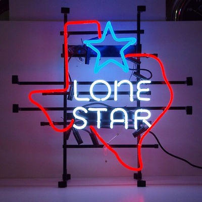 Beer Neon Sign Texas Lone Star Bar Open man cave wall lamp light gift