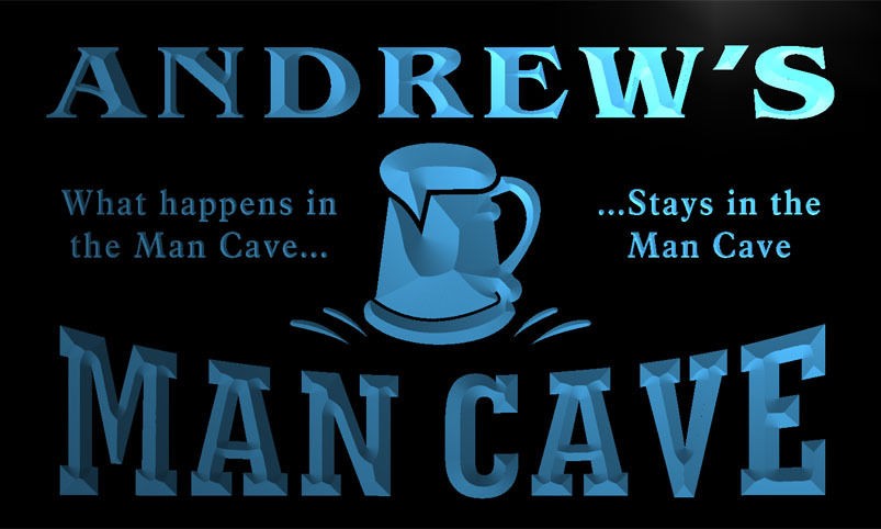 x0035 tm Andrews Man Cave Custom Personalized Name Neon Sign