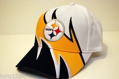 NFL TEAM APPAREL ZIG ZAG OSFA ADJUSTABLE FOOTBALL HAT   PITTSBURGH 