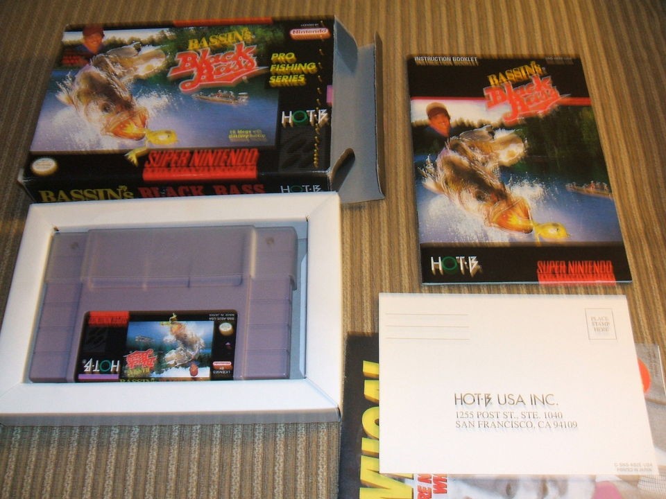 Bassins Black Bass COMPLETE in box Super Nintendo SNES bassins