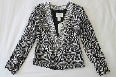   GASP***NWT $785 PIERRE BALMAIN ZEBRA/PAISLEY SILK BLAZER JACKET*44