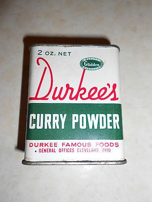 VINTAGE DURKEES CURRY POWDER, UNOPENED, 2 OZ, QUALITY GLIDDEN 