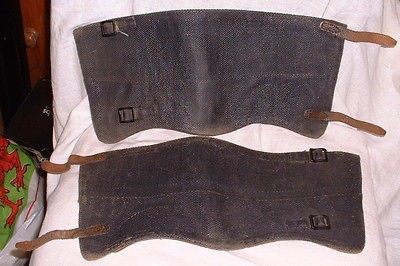 British Army Gaiters Anklets Canvas Blanco Black Dated 1954 WD 