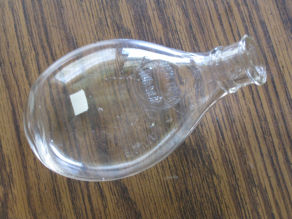 ANTIQUE NEW YORK NURSER GLASS BOTTLE animal doll BABY FLUID OUNCES 