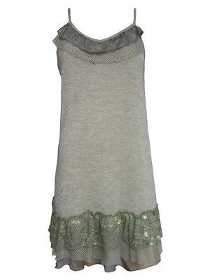 Pretty Angel Womens Clothing Green Knit Tank Dress Tunic Sleeveless 