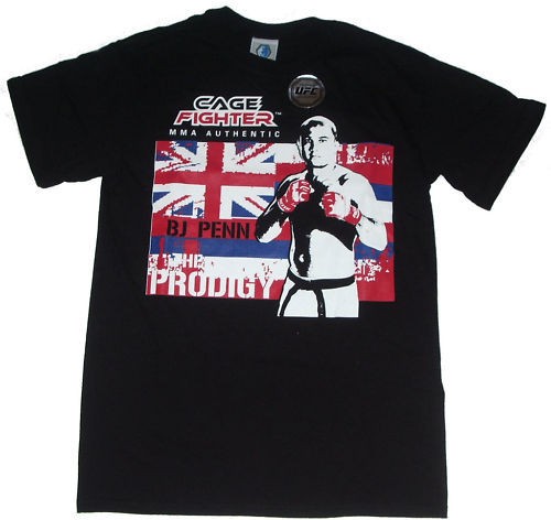 Cage Fighter BJ PENN tee in Blk and Whte   UFC Clothing