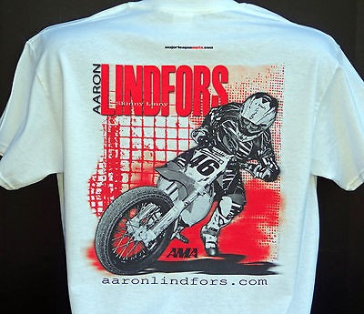 AMA PRO FLAT TRACK RACING NATIONAL NO. 46   AARON LINDFORS T SHIRT