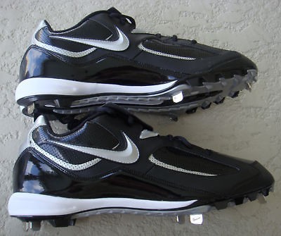   Sz 15 NIKE Slasher Black Metal Spikes Baseball Softball Cleats NWOT