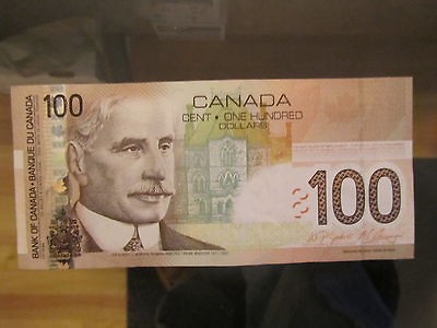 One Hundred Canadian Note Bill Currency 100 Dollar Bank of Canada 