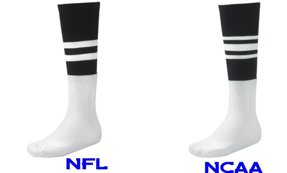 New 2 PAIR NFL or NCAA Football Officials Socks You Choose Size Umpire 