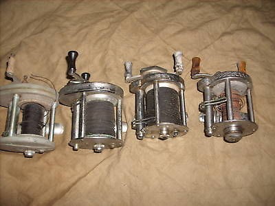 TWO OLD PFLUEGER & TWO OLD SHAKESPEARE CASTING REELS