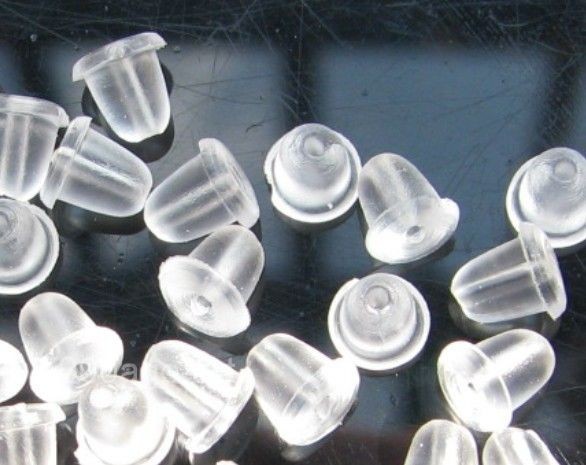 free ship 500 Pcs Rubber Earring Backs Stoppers Ear Post Nuts