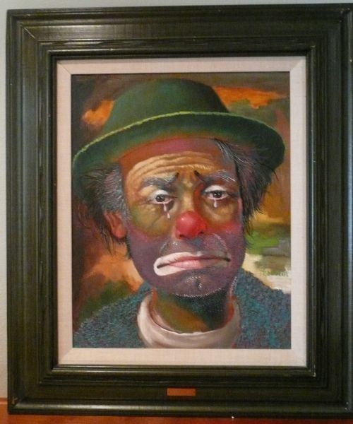 Paintings sad clown painting