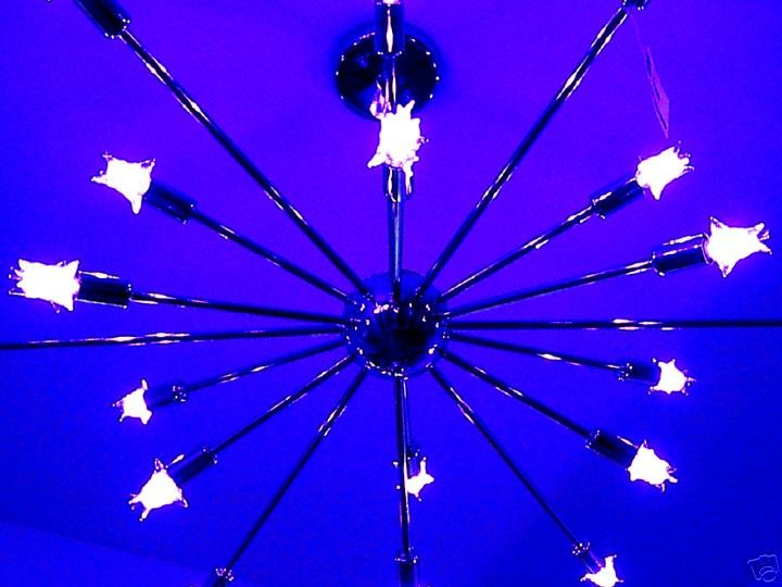 60s MODERN SPUTNIK STARBURST LIGHT FIXTURE CHANDELIER