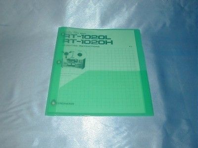 PIONEER RT 1020L&H REEL TO REEL OWNERS MANUAL FREE S/H