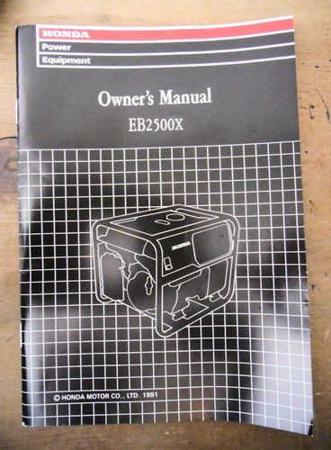 Owners Owners Manual 1991 Honda EB2500X Generator