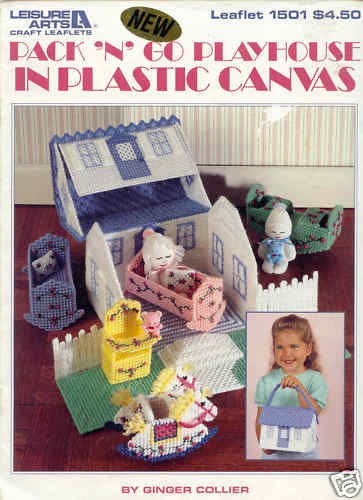 PACK N GO PLAYHOUSE ~ plastic canvas leaflet ~ KIDS