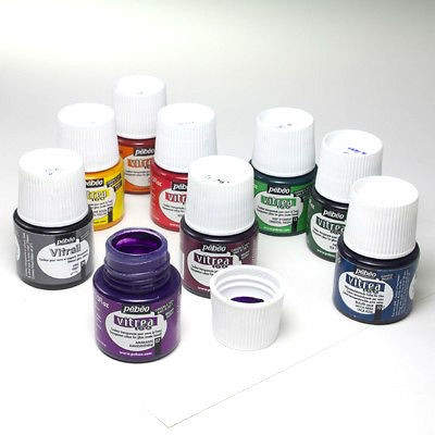   Paints Pebeo Vitrea 160 Transparent Water Based Paint Frosted Paints