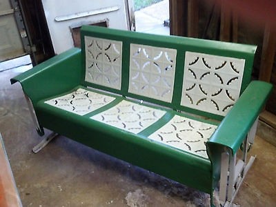 Restored vintage antique metal porch patio glider