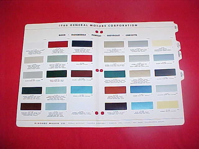 chevrolet paint colors chart in Manuals & Literature
