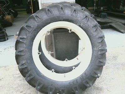 12.4x28 CASE 430 Tractor Tires w/ Wheels & (2) 500x15 3 rib w 